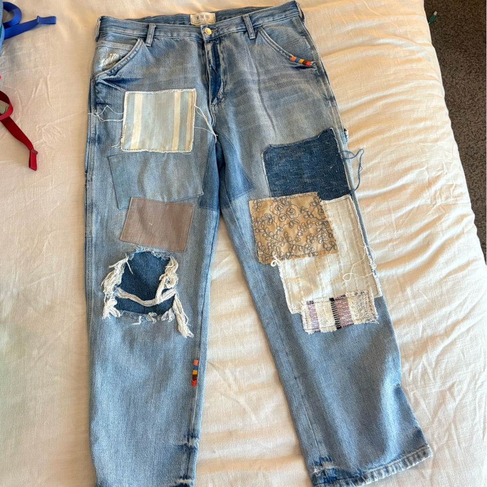 Free people patchwork jeans